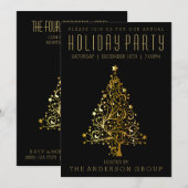 Elegant Black Gold Corporate Kantoor Holiday Party (Voorkant / Achterkant)