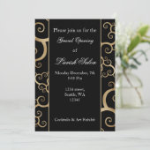 Elegant Black Gold Corporate Party - Uitnodiging (Staand voorkant)