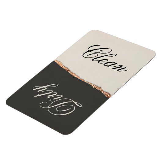 Elegant Black Gold & Cream Clean/Dirty Dishwasmach Magneet (Linkerzijde)