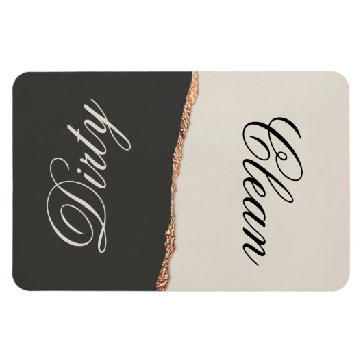 Elegant Black Gold & Cream Clean/Dirty Dishwasmach Magneet (Horizontaal)