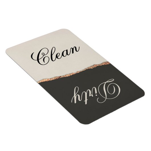Elegant Black Gold & Cream Clean/Dirty Dishwasmach Magneet (Rechterzijde)