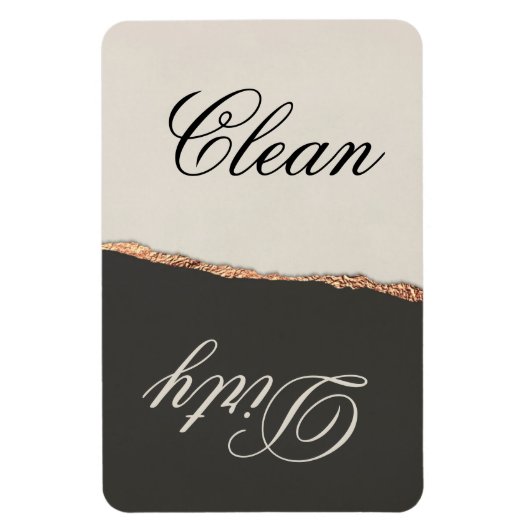 Elegant Black Gold & Cream Clean/Dirty Dishwasmach Magneet (Verticaal)