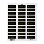 Elegant Black Gold Cross - Christelijk retouradres Etiket (Full Sheet)