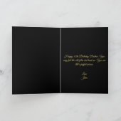 Elegant Black & Gold Custom Brother 50th Birthday Kaart (Binnen)