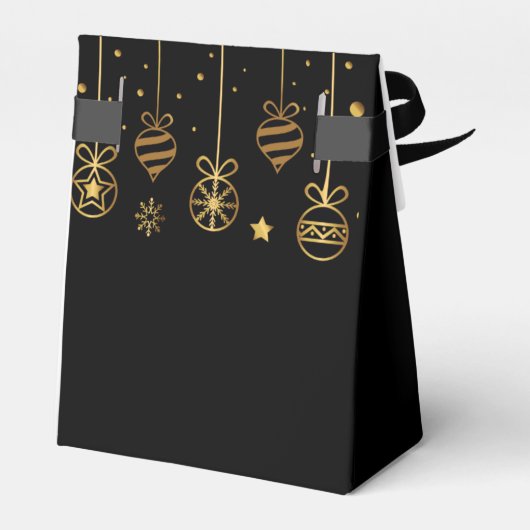 Elegant Black Gold Custom Business Holidparty Bedankdoosjes (Achterkant)