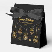 Elegant Black Gold Custom Business Holidparty Bedankdoosjes (Voorkant Zijde)
