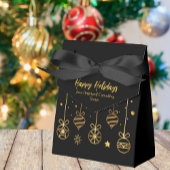 Elegant Black Gold Custom Business Holidparty Bedankdoosjes