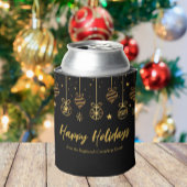 Elegant Black Gold Custom Business Holidparty Blikjeskoeler