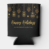 Elegant Black Gold Custom Business Holidparty Blikjeskoeler (Voorkant)