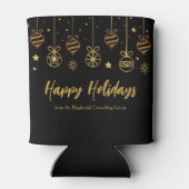 Elegant Black Gold Custom Business Holidparty Blikjeskoeler (Achterkant)