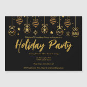 Elegant Black Gold Custom Business Holidparty Magnetische Uitnodiging (Voorkant)