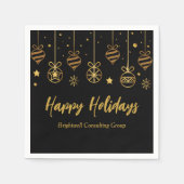 Elegant Black Gold Custom Business Holidparty Servet (Voorkant)
