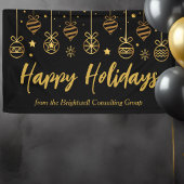 Elegant Black Gold Custom Business Holidparty Spandoek