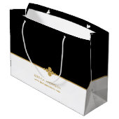 Elegant Black Gold Custom Large Gift Bag Groot Cadeauzakje (Achterkant Gekanteld)