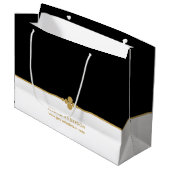 Elegant Black Gold Custom Large Gift Bag Groot Cadeauzakje (Voorkant Gekanteld)