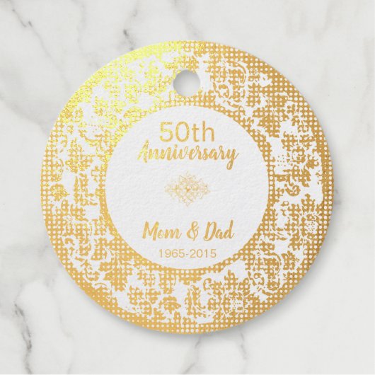 Elegant Black & Gold Damask Bedankjes Labels (Voorkant)