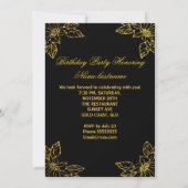 Elegant Black Gold Damask Brocade Birthday Party 2 Kaart (Achterkant)