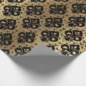 Elegant  Black Gold Damask Cadeaupapier (Hoek)