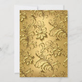 Elegant Black Gold Damask Champagne Brunch Invite Kaart (Achterkant)