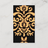 Elegant Black & Gold Damask Handsome Visitekaartje (Achterkant)
