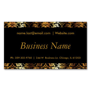 Elegant Black & Gold Damask Magnetisch Visitekaartje