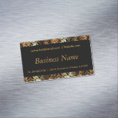 Elegant Black & Gold Damask Magnetisch Visitekaartje (Voorbeeld)