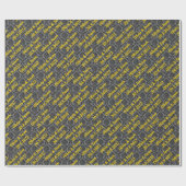 Elegant Black Gold Damask persoonlijke bruiloft Wr Cadeaupapier (Vlak)