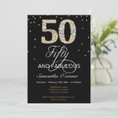 Elegant Black gold diamond 50e verjaardag Kaart (Staand voorkant)