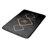 Elegant Black Gold Diamond Geometric Monogram Badmat (Gekanteld)