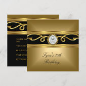 Elegant Black Gold Diamond Jewel 50e verjaardag Kaart (Voorkant / Achterkant)