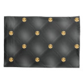Elegant Black Gold Diamond Tufted Pillow Hoesje Kussensloop (Achterkant)