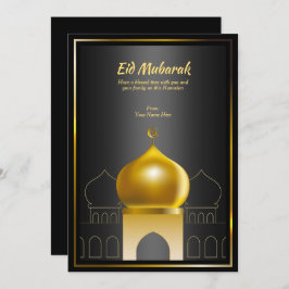 Elegant Black | Gold Dome Ramadan Wenskaart Kaart