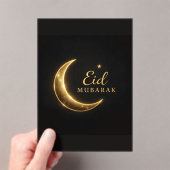 Elegant Black & Gold Eid Mubarak Card – Premium Is Acryl Uitnodigingen (Insitu (Draagbaar))