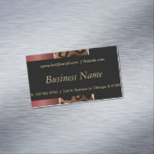 Elegant Black, Gold en Garnet Red Leopard Stripes Visitekaartje Magneet (Voorbeeld)