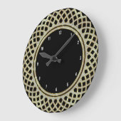 Elegant Black Gold en Glitter Geometric Pattern Grote Klok (Hoek)