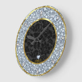 Elegant Black Gold en Sparging Diamonds Pattern Grote Klok (Hoek)