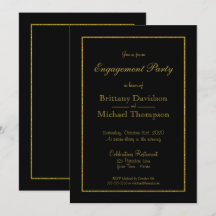Elegant Black Gold Engagement Party