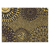 Elegant Black Gold Ethnic Floral Tablecloth Tafelkleed (Voorkant (Horizontaal))