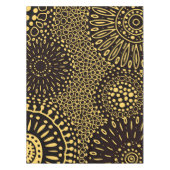 Elegant Black Gold Ethnic Floral Tablecloth Tafelkleed (Voorkant)