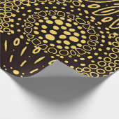 Elegant Black Gold Ethnic Floral Wrapping Paper Cadeaupapier (Hoek)