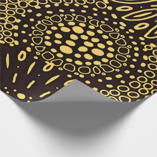 Elegant Black Gold Ethnic Floral Wrapping Paper Cadeaupapier (Hoek)