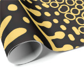 Elegant Black Gold Ethnic Floral Wrapping Paper Cadeaupapier (Rol Hoek)