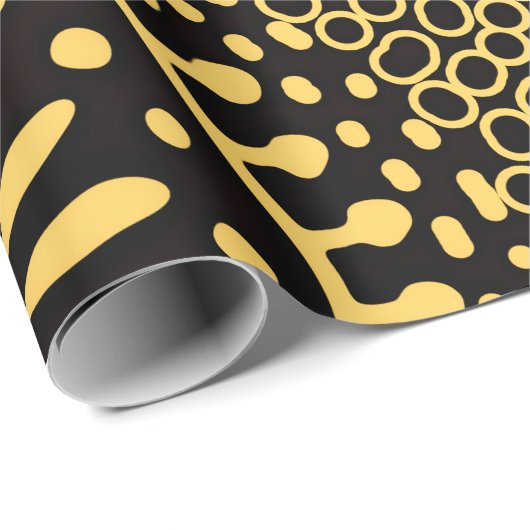 Elegant Black Gold Ethnic Floral Wrapping Paper Cadeaupapier (Rol Hoek)