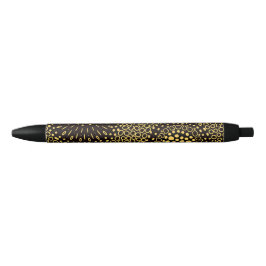 Elegant Black Gold Ethnic Floral Writing Pen