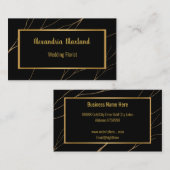 Elegant Black Gold Eucalyptus Thread Visitekaartje (Voorkant / Achterkant)