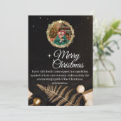 Elegant Black & Gold Family Christmas Card 2026 Save The Date (Staand voorkant)