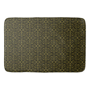 Elegant Black & Gold Filigree Badmat