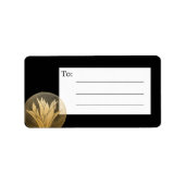 Elegant Black Gold Floral Blank Mailing Label (Voorkant)
