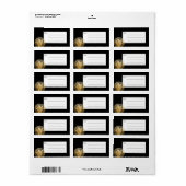 Elegant Black Gold Floral Blank Mailing Label (Full Sheet)