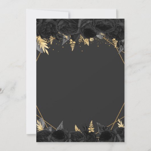 Elegant Black Gold Floral Butterfly lief 16 Kaart (Achterkant)